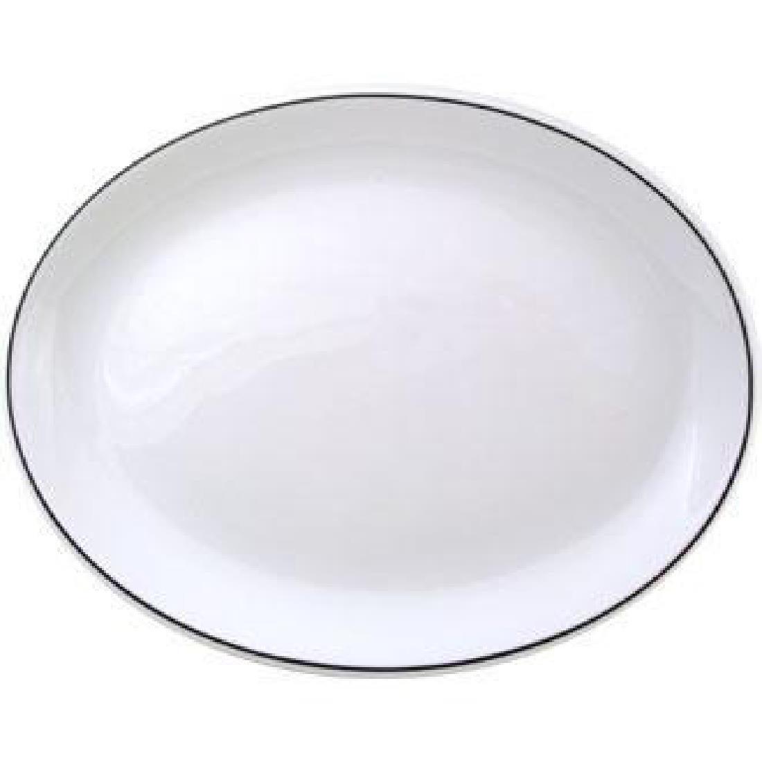 Churchill Black Line Oval Platters 305mm (Pack of 12)