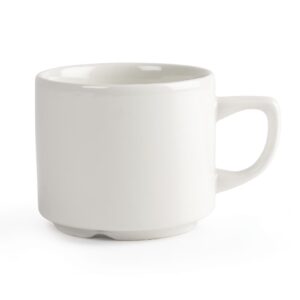 Churchill Plain Whiteware Stacking Maple Tea Cups 199ml (Pack of 24)