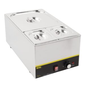 Vogue Stainless Steel Gastronorm Pan Set 2x 1/6 and 2/3 with Lids