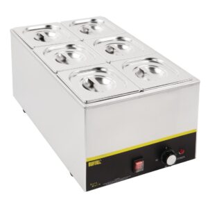 Vogue Stainless Steel Gastronorm Pan Set with Lids 1/6 (Pack of 6)