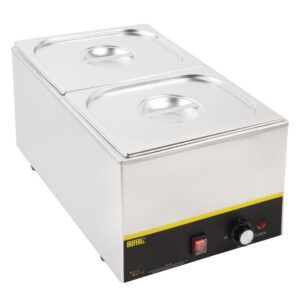 Vogue Stainless Steel Gastronorm Pan Set 2 x 1/2 with Lids