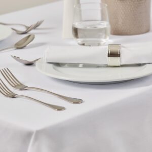 Special Offer Polycotton Tablecloth White Square 70in