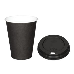 Special Offer  Fiesta Black 340ml Hot Cups and Black Lids (Pack of 1000)