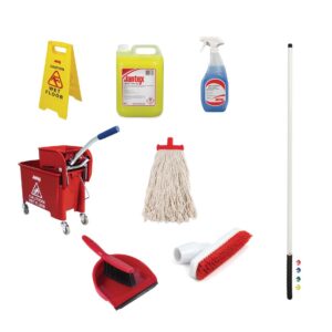 Jantex Colour Coded Cleaning Kit Red
