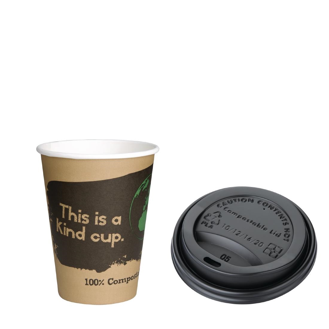 Fiesta Green 12oz Compostable Hot Cups and Lids Bundle (Pack of 1000) - Image 5