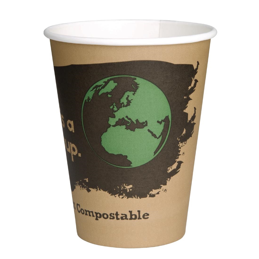 Fiesta Green 12oz Compostable Hot Cups and Lids Bundle (Pack of 1000) - Image 2