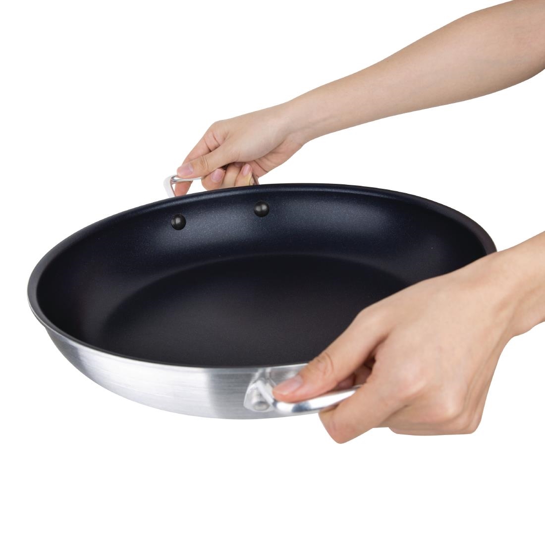 Vogue Non Stick Teflon Aluminium Paella Pan 350mm - Image 2