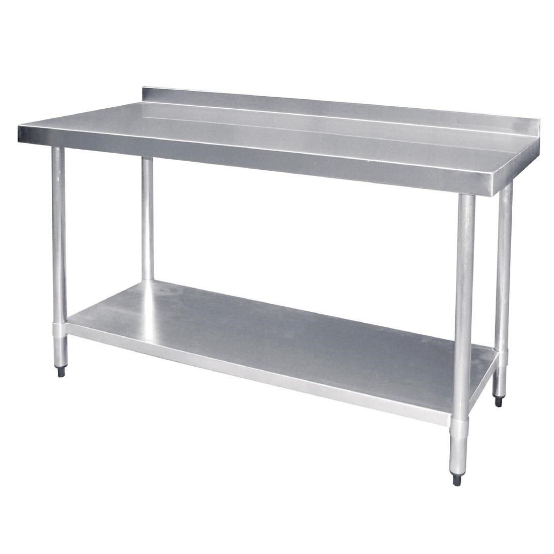 Vogue Stainless Steel Prep Table with Upstand 1800mm - Image 10