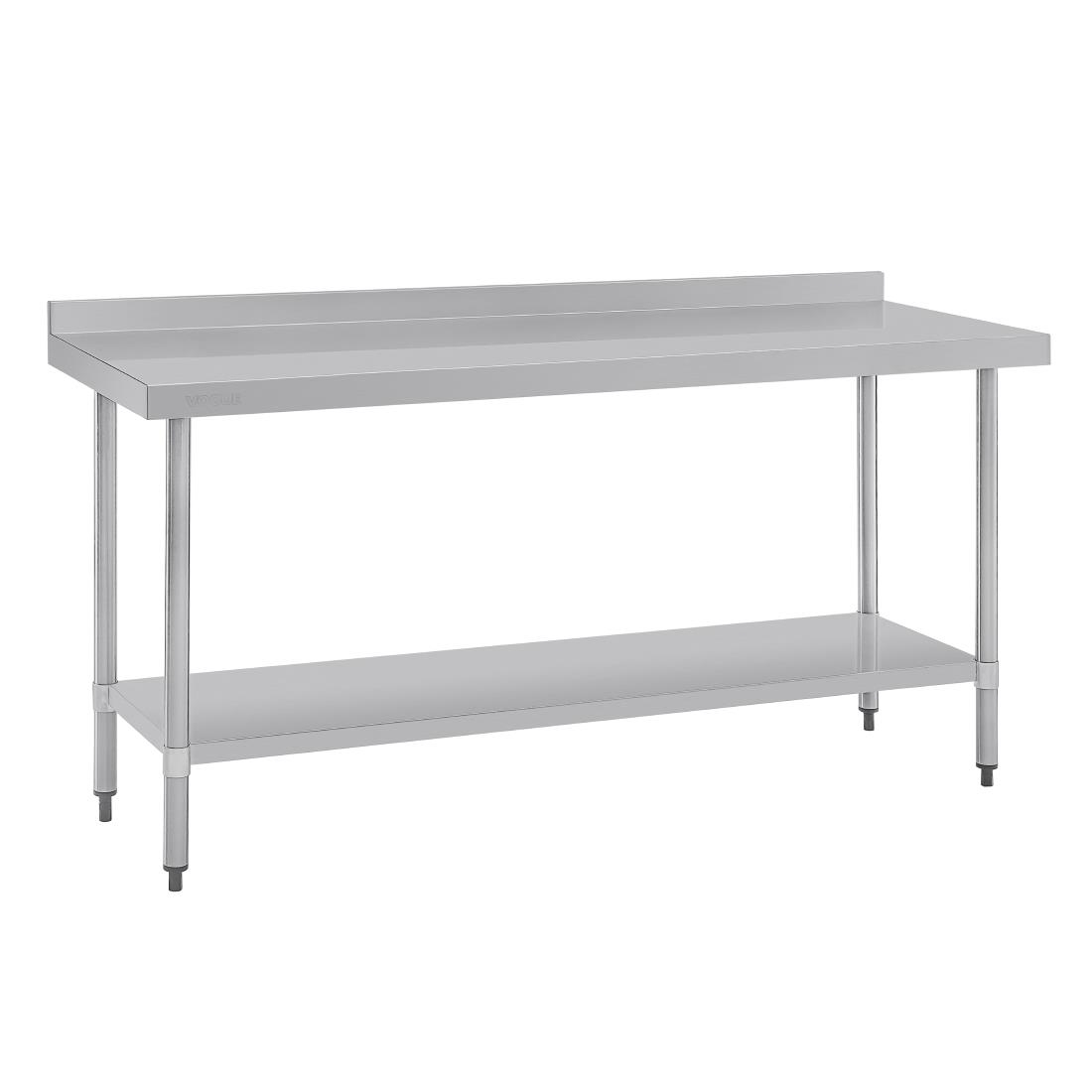 Vogue Stainless Steel Prep Table with Upstand 1800mm - Image 2