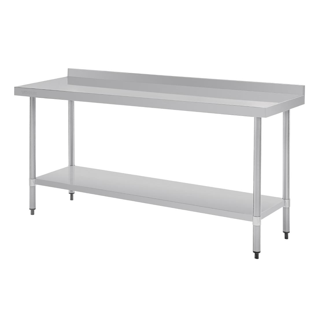 Vogue Stainless Steel Prep Table with Upstand 1800mm - Image 3