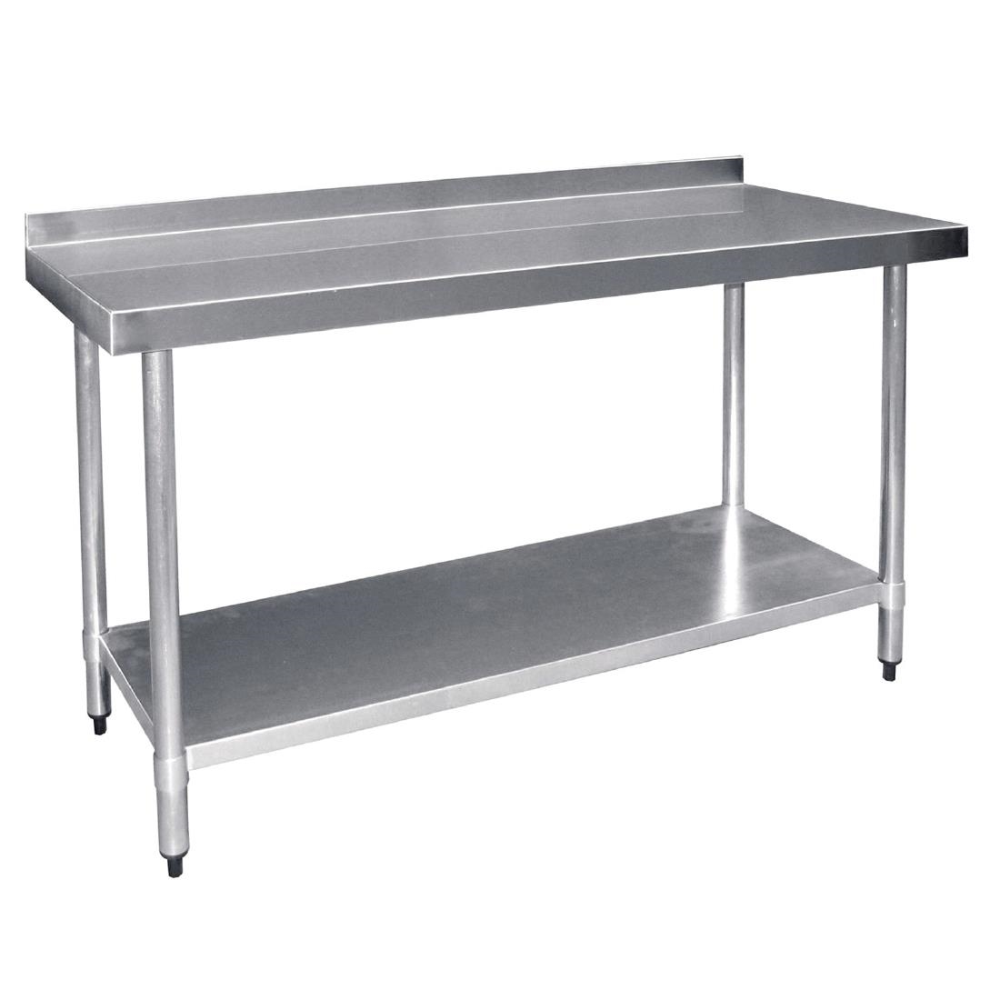 Vogue Stainless Steel Prep Table with Upstand 1800mm - Image 6