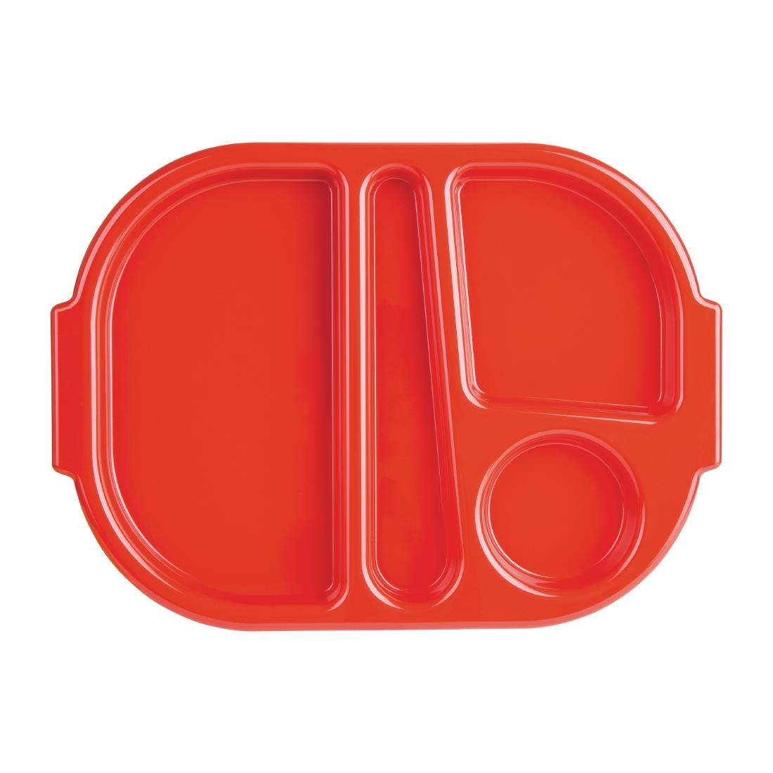 Olympia Kristallon Large Polycarbonate Compartment Food Trays Red 375mm - Image 4