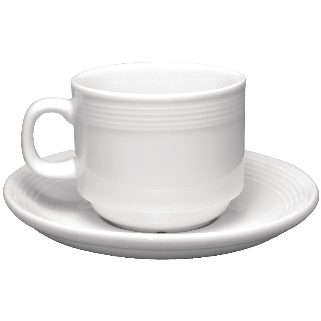 Olympia Linear Stacking Tea Cup Saucers (Pack of 12) - Image 4