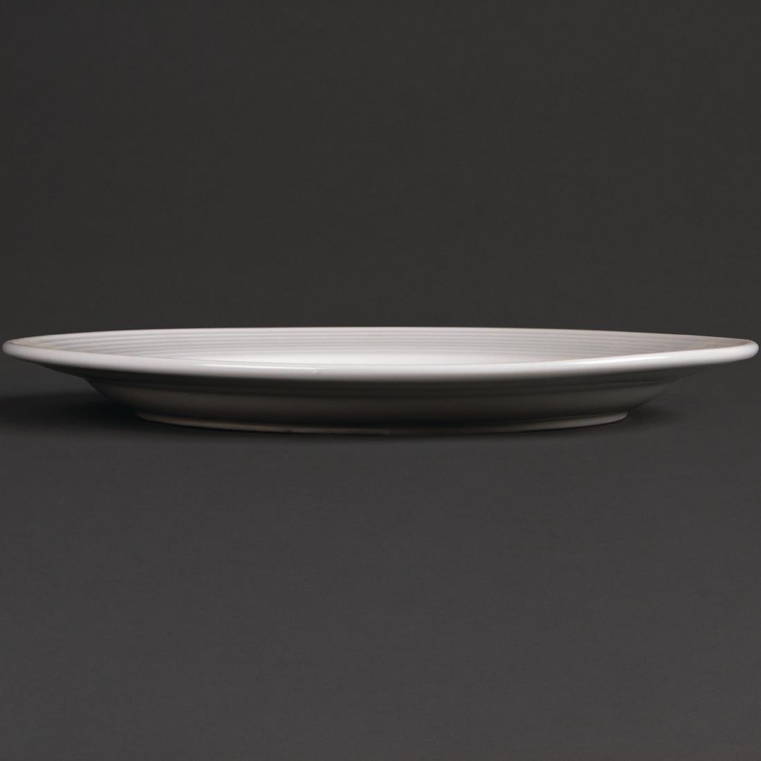 Olympia Linear Wide Rimmed Plates 250mm (Pack of 12)