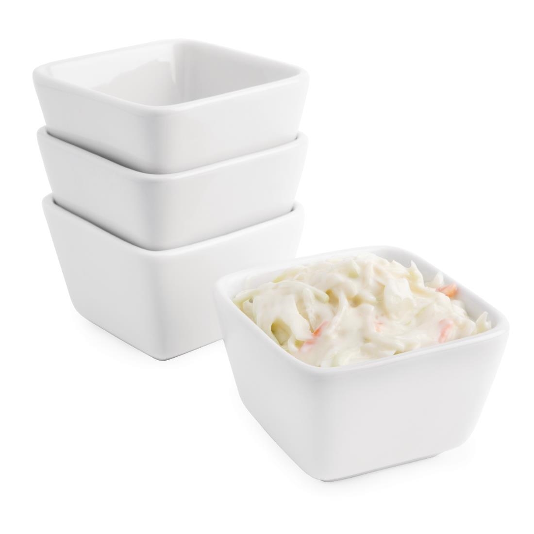 Olympia Whiteware Tall Square Mini Dishes 75mm (Pack of 12) - Image 3