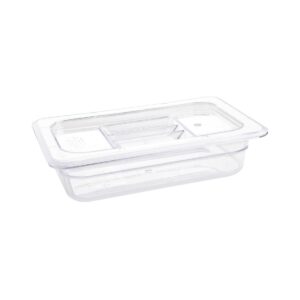 Vogue Polycarbonate 1/4 Gastronorm Container 65mm Clear