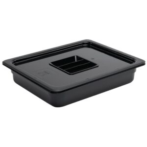 Vogue Polycarbonate 1/2 Gastronorm Container 65mm Black