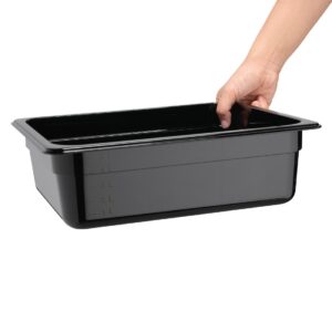 Vogue Polycarbonate 1/2 Gastronorm Container 100mm Black
