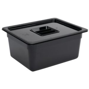 Vogue Polycarbonate 1/2 Gastronorm Container 150mm Black