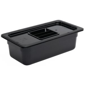 Vogue Polycarbonate 1/3 Gastronorm Container 100mm Black