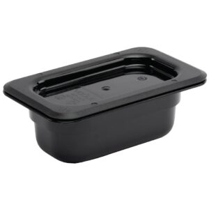 Vogue Polycarbonate 1/9 Gastronorm Container 65mm Black