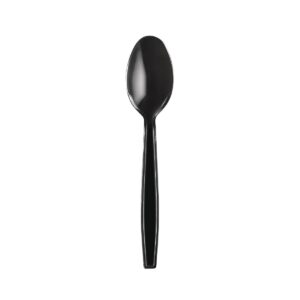 Fiesta Heavy Duty Disposable Plastic Dessert Spoons Black (Pack of 100)
