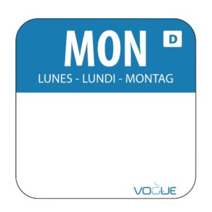 Dissolvable Food Rotation Labels Monday (Pack of 1000)