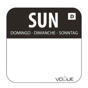 Dissolvable Food Rotation Labels Sunday (Pack of 1000)