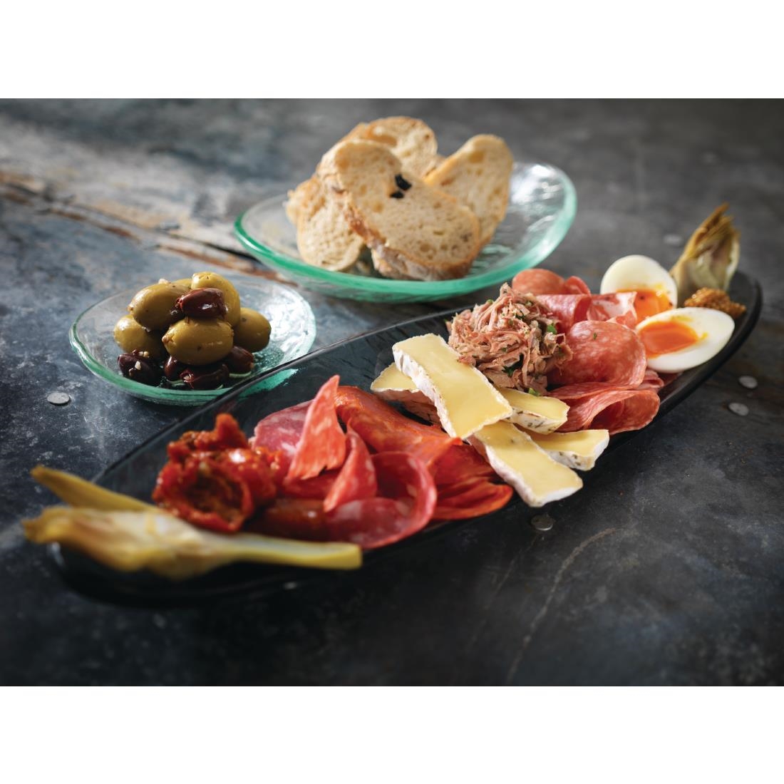 Steelite Scape Glass Smoked Oval Bowls 125mm (Pack of 12) - Image 2