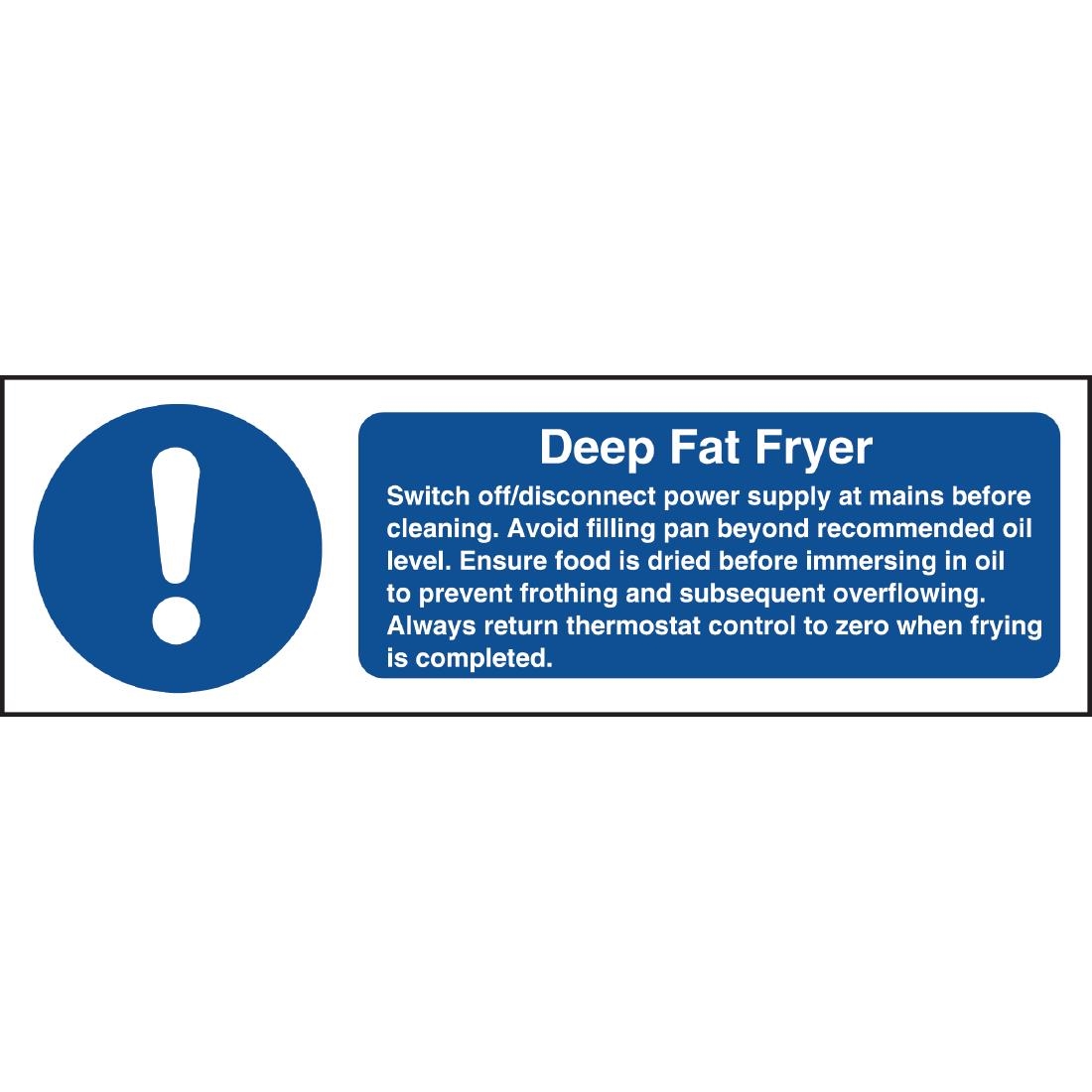 Vogue Deep Fat Fryer Safety Sign - Image 2