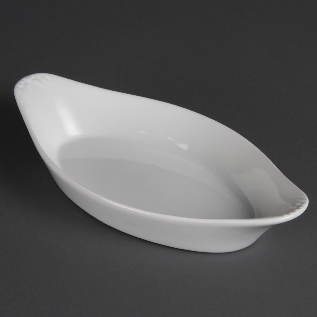 Olympia Whiteware Oval Eared Dishes 262mm (Pack of 6) - Image 4