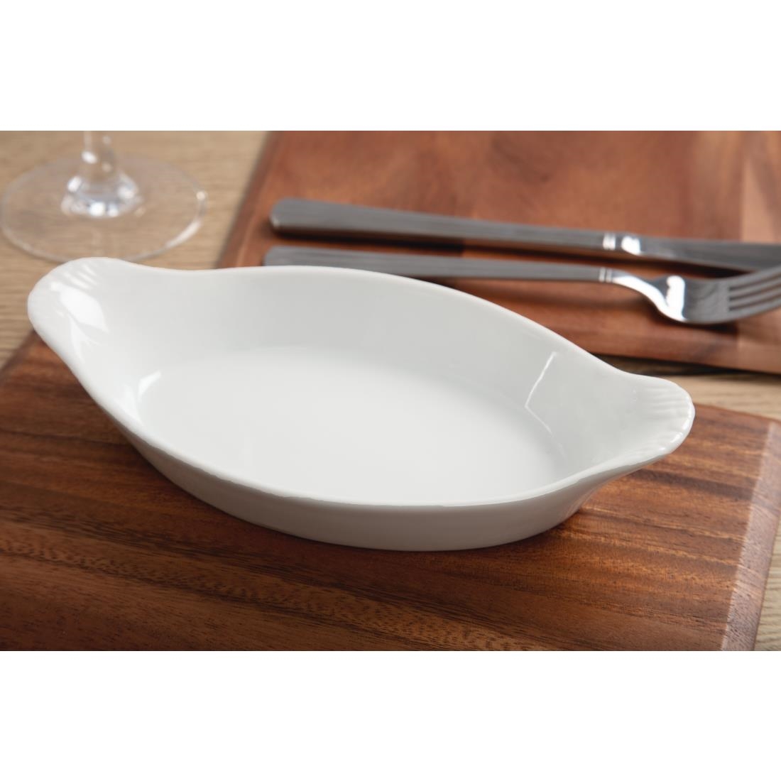 Olympia Whiteware Oval Eared Dishes 204mm (Pack of 6) - Image 4