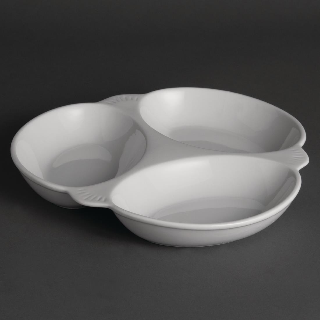 Olympia Vegetable Dishes 3 Section 250mm (Pack of 6) - Image 3