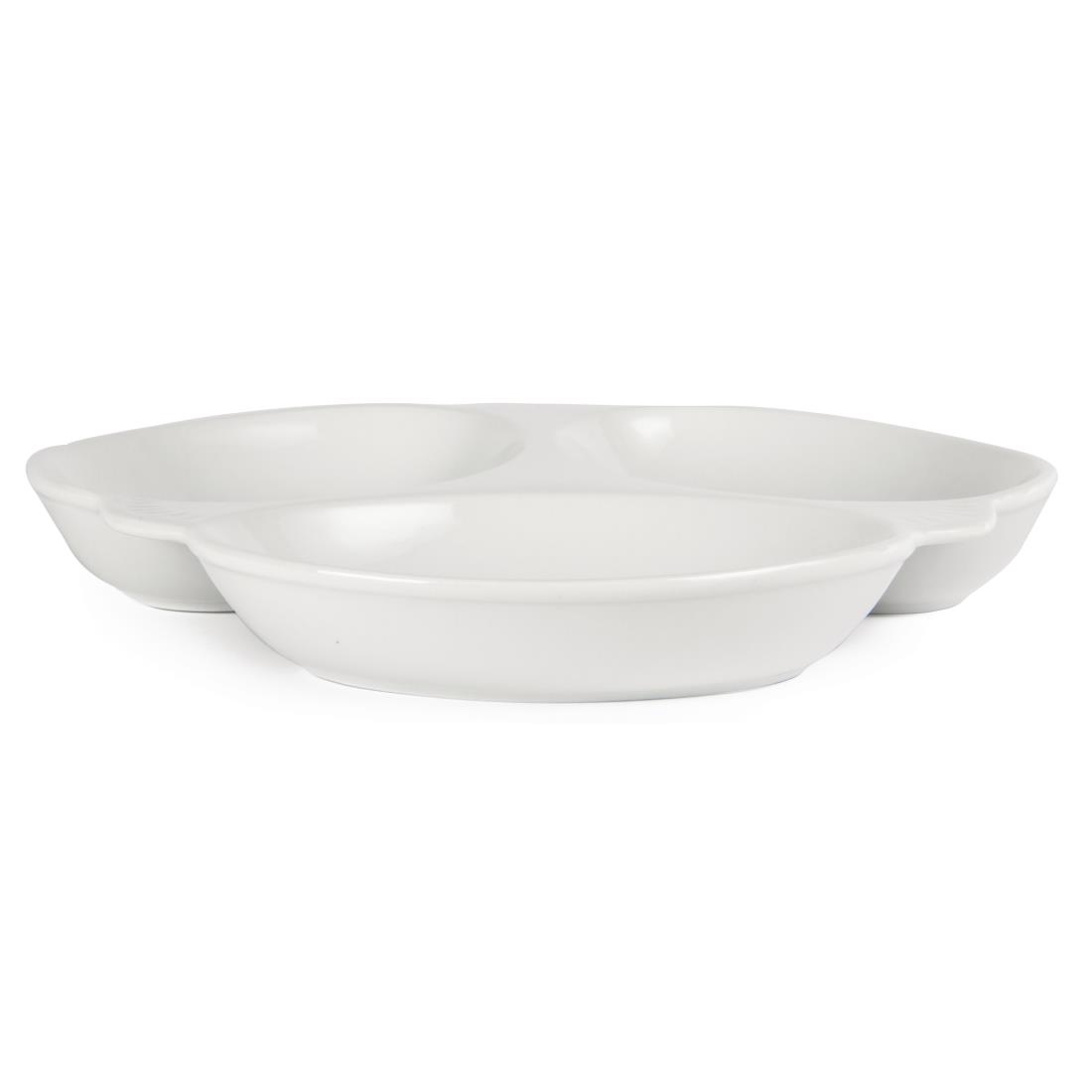 Olympia Vegetable Dishes 3 Section 250mm (Pack of 6)