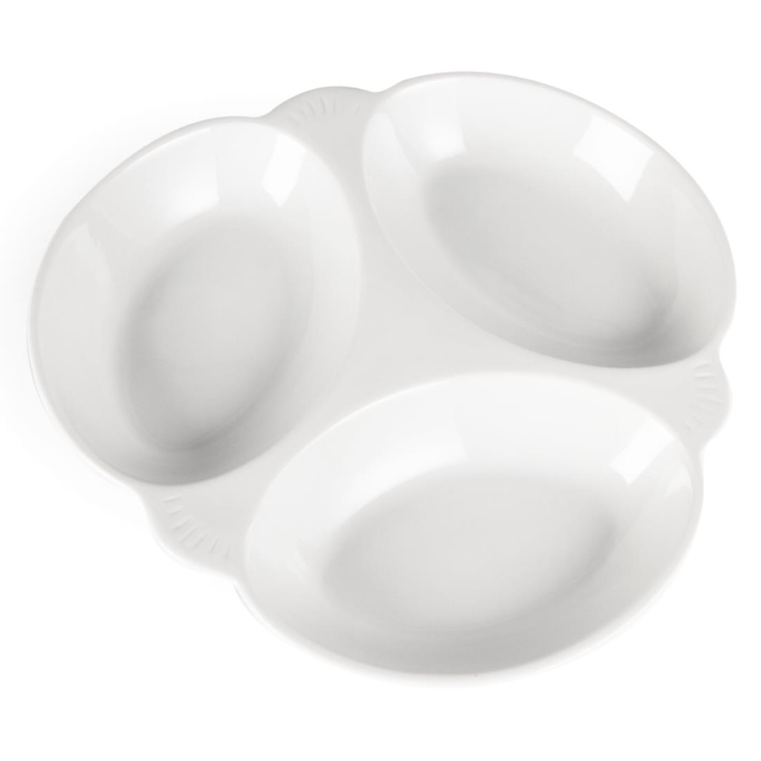 Olympia Vegetable Dishes 3 Section 250mm (Pack of 6) - Image 2