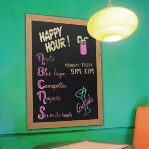 Securit Wall Mounted Blackboard 900x700mm Teak