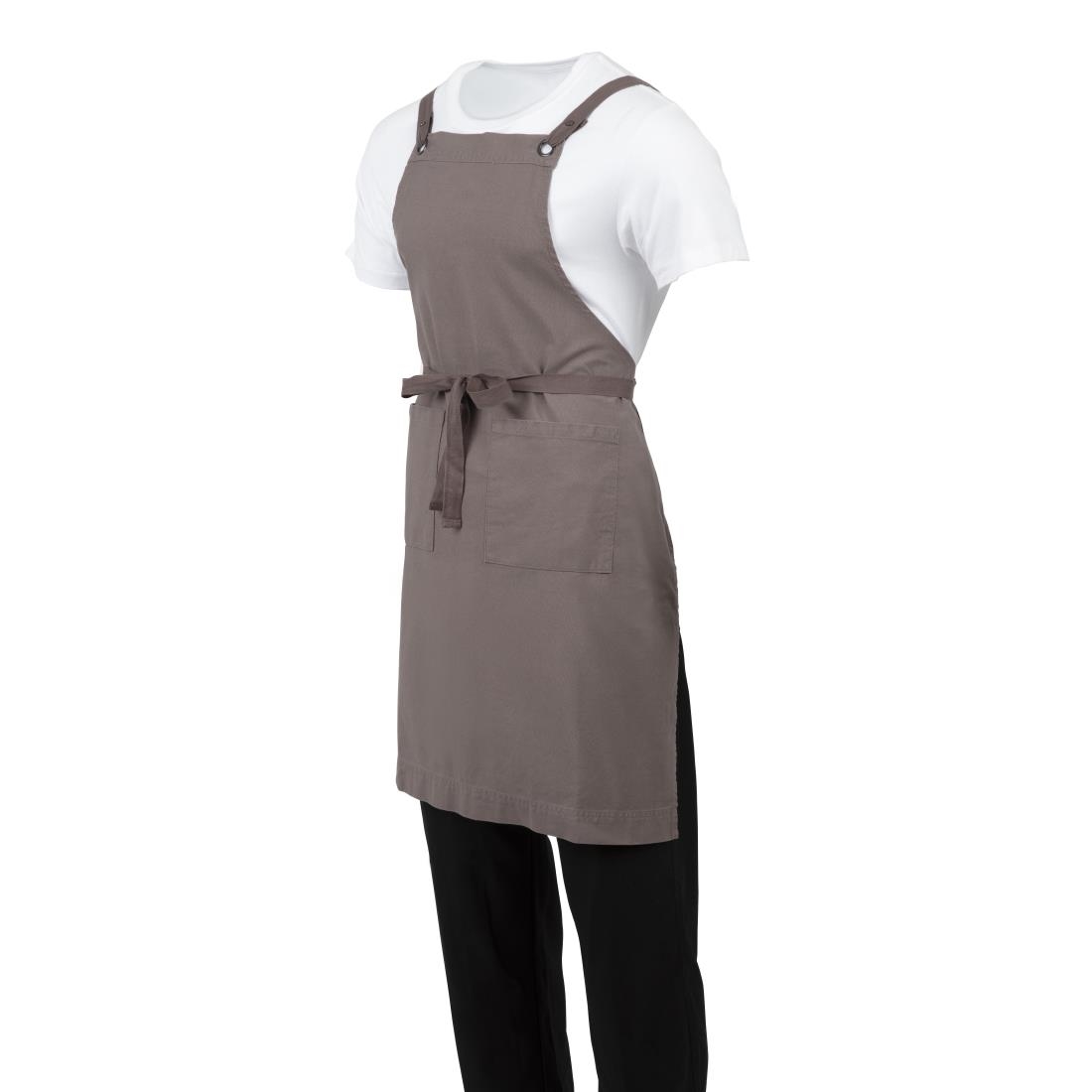Southside Cotton Canvas Bib Apron Washed Grey - Image 2