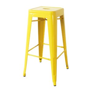 Bolero Bistro Yellow SteelÂ High Stool (Pack of 4)