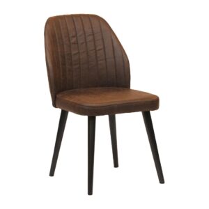 Tromso Dining Chair Buffalo Espresso with Dark Wood Legs