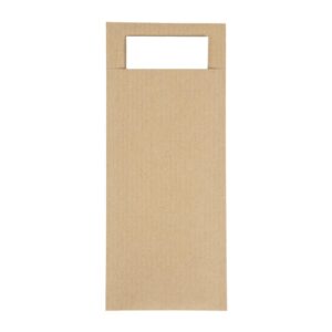 Europochette Brown Cutlery Pouch with White Napkin (Pack of 500)