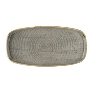 Churchill Stonecast Peppercorn Grey Chefs' Walled Oblong Plate 300mm (Pack of 12)
