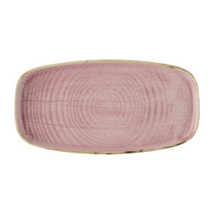 Churchill Stonecast Petal Pink Chefs' Walled Oblong Plate 350mm (Pack of 6)