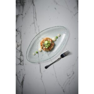 Churchill Isla Glass Clear Organic Glass Oval Platter 300mm (Pack of 6)