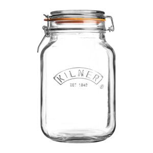 Kilner Square Clip Top Jar 1.5Ltr (Pack 4)