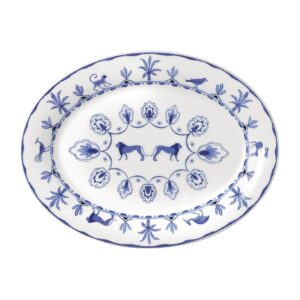 William Edwards Sultan's Garden Blue Oval Tray Misc 350mm (Pack of 24)
