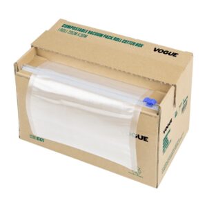 Vogue Compostable Vacuum Pack Roll Cutter Box 20cm x 30m