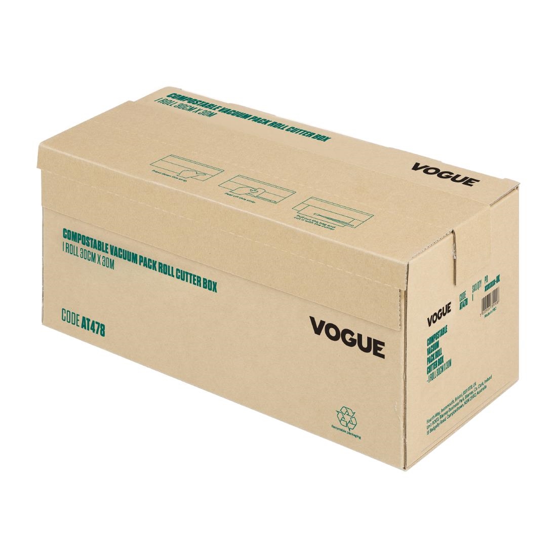 Vogue Compostable Vacuum Pack Roll Cutter Box 30cm x 30m - Image 2