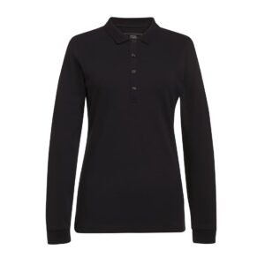 Brook Taverner Anna Womens Long Sleeve Polo Shirt Black Size 2XL
