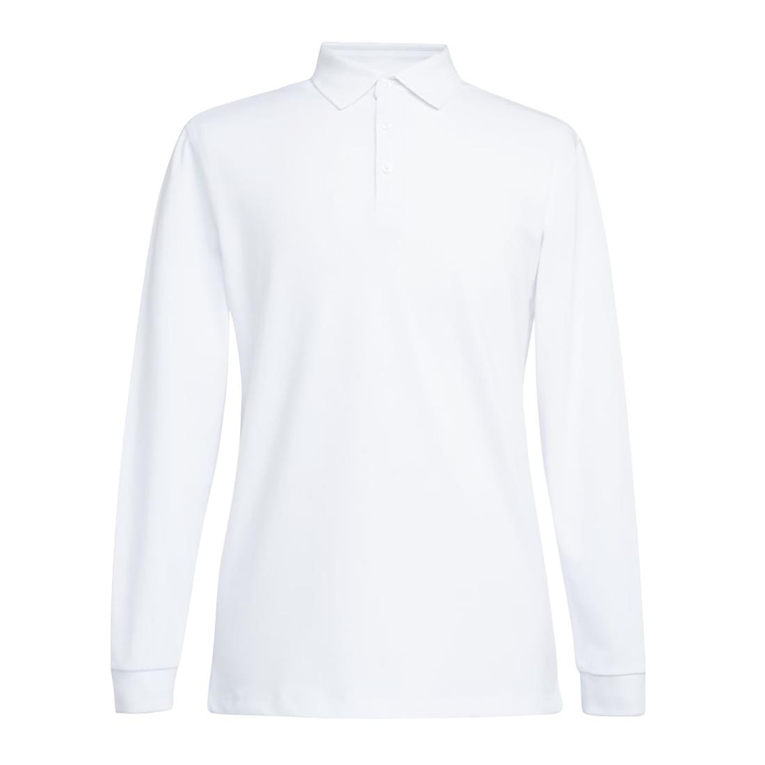 Brook Taverner Frederick Mens Long Sleeve Polo Shirt White Size 2XL