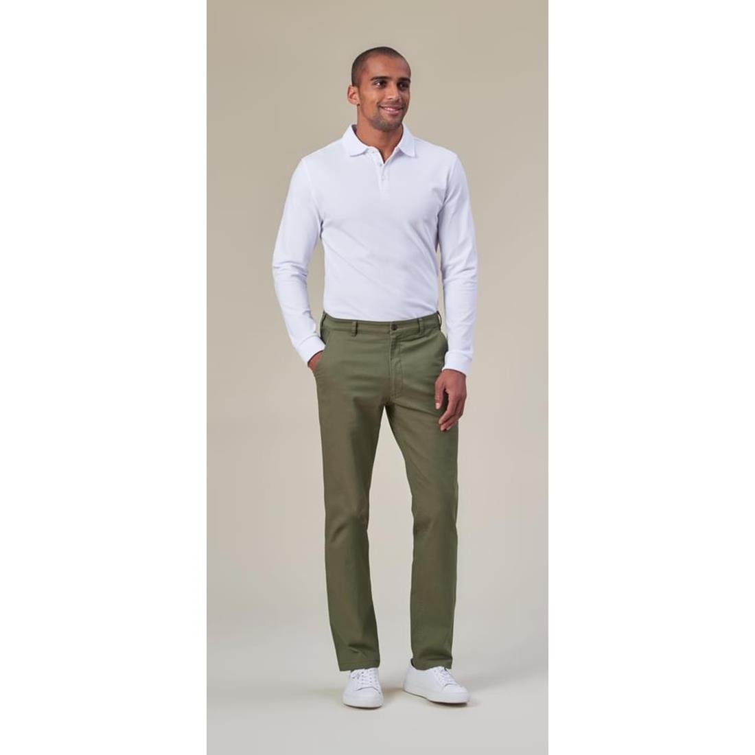 Brook Taverner Frederick Mens Long Sleeve Polo Shirt White Size 2XL - Image 2
